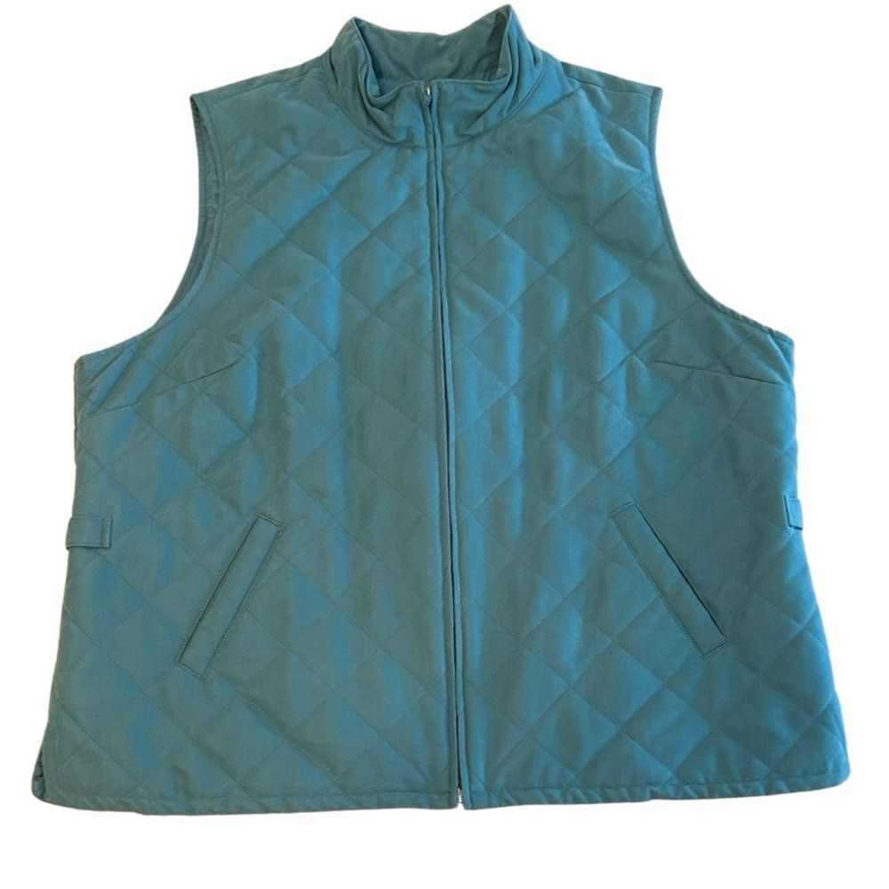 Orvis Women’s Teal Soft Quilted Vest. Adjustable waist tabs. Zip front. XL
